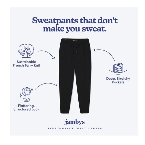 Jambys Long Jambys Breathable No-Sweat Sweatpants Black Modal Sleep Pants Pajama — image 4 of 8